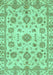 Machine Washable Abstract Turquoise Modern Area Rugs, wshabs3021turq