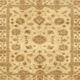 Square Machine Washable Abstract Chrome Gold Yellow Rug, wshabs3021