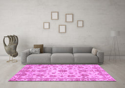 Machine Washable Abstract Purple Modern Area Rugs in a Living Room, wshabs3021pur