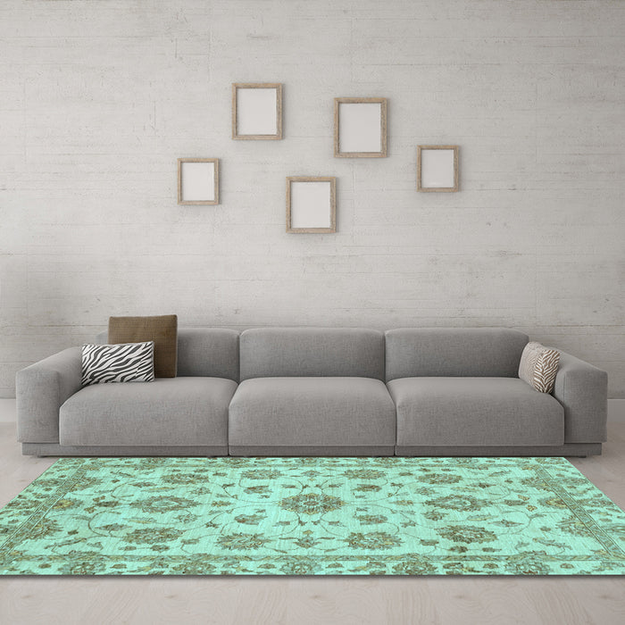 Machine Washable Abstract Light Blue Modern Rug in a Living Room, wshabs3021lblu