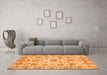 Machine Washable Abstract Orange Modern Area Rugs in a Living Room, wshabs3021org