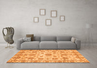 Machine Washable Abstract Orange Modern Rug, wshabs3021org