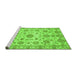 Sideview of Machine Washable Abstract Green Modern Area Rugs, wshabs3021grn