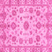 Square Machine Washable Abstract Pink Modern Rug, wshabs3021pnk