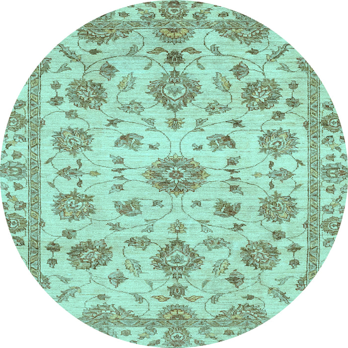 Round Abstract Light Blue Modern Rug, abs3021lblu
