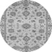 Round Abstract Gray Modern Rug, abs3021gry