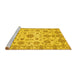 Sideview of Machine Washable Abstract Yellow Modern Rug, wshabs3021yw