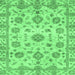 Square Abstract Emerald Green Modern Rug, abs3021emgrn