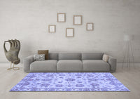 Machine Washable Abstract Blue Modern Rug, wshabs3021blu