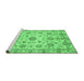 Sideview of Machine Washable Abstract Emerald Green Modern Area Rugs, wshabs3021emgrn