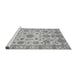 Sideview of Machine Washable Abstract Gray Modern Rug, wshabs3021gry