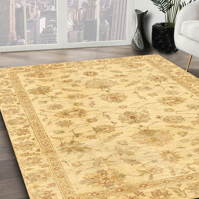 Machine Washable Abstract Chrome Gold Yellow Rug in a Family Room, wshabs3022