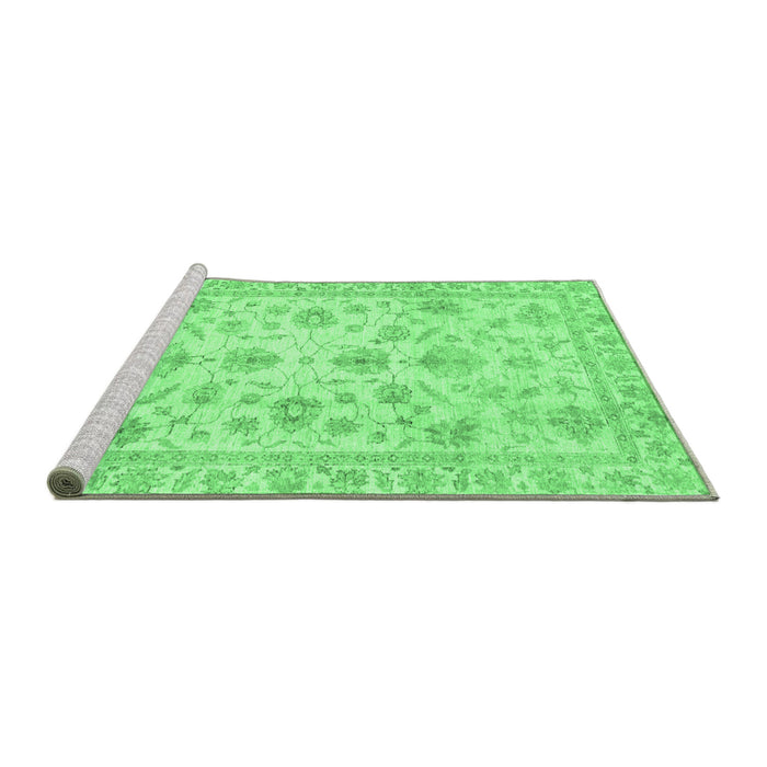 Sideview of Machine Washable Oriental Emerald Green Traditional Area Rugs, wshabs3022emgrn