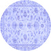 Round Oriental Blue Traditional Rug, abs3022blu