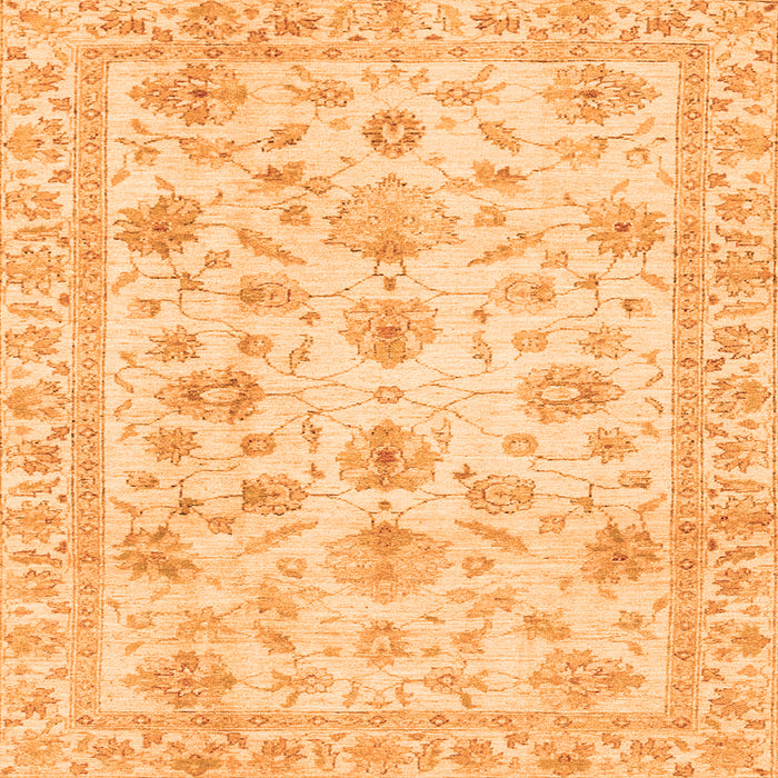 Square Machine Washable Oriental Orange Traditional Area Rugs, wshabs3022org