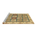 Sideview of Machine Washable Abstract Chrome Gold Yellow Rug, wshabs3023