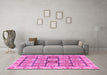 Machine Washable Abstract Pink Modern Rug in a Living Room, wshabs3023pnk