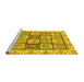 Sideview of Machine Washable Abstract Yellow Modern Rug, wshabs3023yw