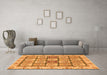 Machine Washable Abstract Orange Modern Area Rugs in a Living Room, wshabs3023org