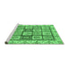 Sideview of Machine Washable Abstract Emerald Green Modern Area Rugs, wshabs3023emgrn