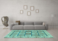 Machine Washable Abstract Light Blue Modern Rug, wshabs3023lblu