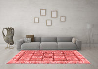 Machine Washable Abstract Red Modern Rug, wshabs3023red