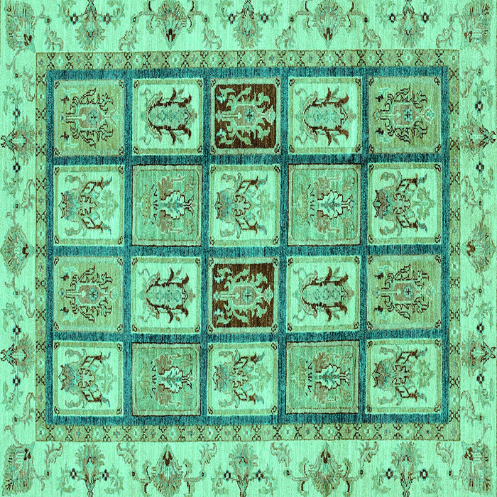Square Abstract Turquoise Modern Rug, abs3023turq