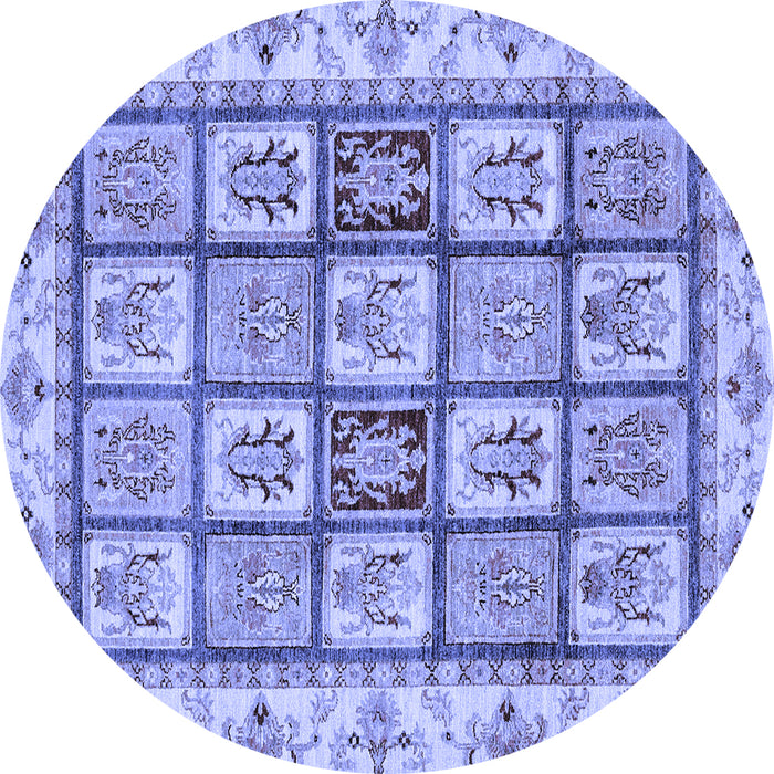 Round Abstract Blue Modern Rug, abs3023blu