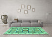 Machine Washable Abstract Turquoise Modern Area Rugs in a Living Room,, wshabs3023turq