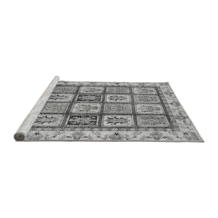 Sideview of Machine Washable Abstract Gray Modern Rug, wshabs3023gry
