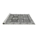 Sideview of Machine Washable Abstract Gray Modern Rug, wshabs3023gry