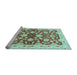 Sideview of Machine Washable Oriental Light Blue Traditional Rug, wshabs3024lblu