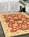 Abstract Orange Red Oriental Rug in Family Room, abs3024