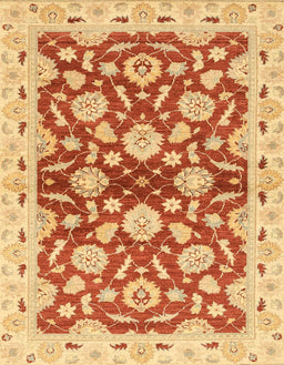 Machine Washable Abstract Orange Red Rug, wshabs3024