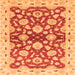 Square Machine Washable Oriental Orange Traditional Area Rugs, wshabs3024org