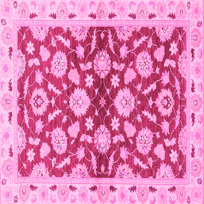 Square Machine Washable Oriental Pink Traditional Rug, wshabs3024pnk