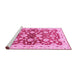 Sideview of Machine Washable Oriental Pink Traditional Rug, wshabs3024pnk