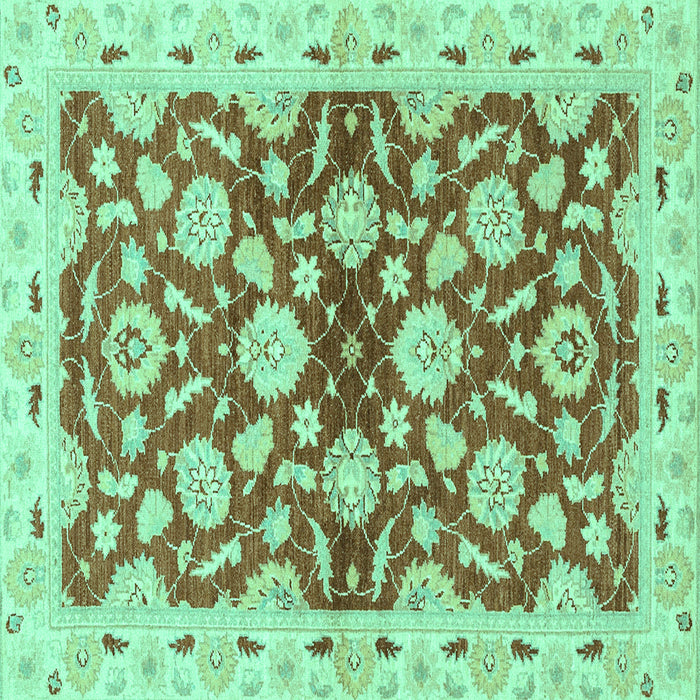 Square Oriental Turquoise Traditional Rug, abs3024turq