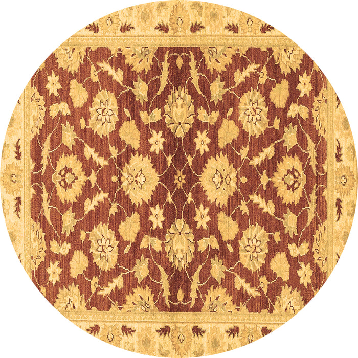 Round Oriental Brown Traditional Rug, abs3024brn