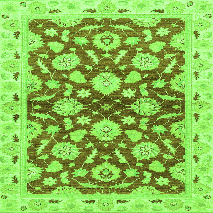 Square Oriental Green Traditional Rug, abs3024grn
