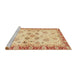 Sideview of Machine Washable Abstract Mustard Yellow Rug, wshabs3025