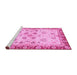 Sideview of Machine Washable Oriental Pink Traditional Rug, wshabs3025pnk