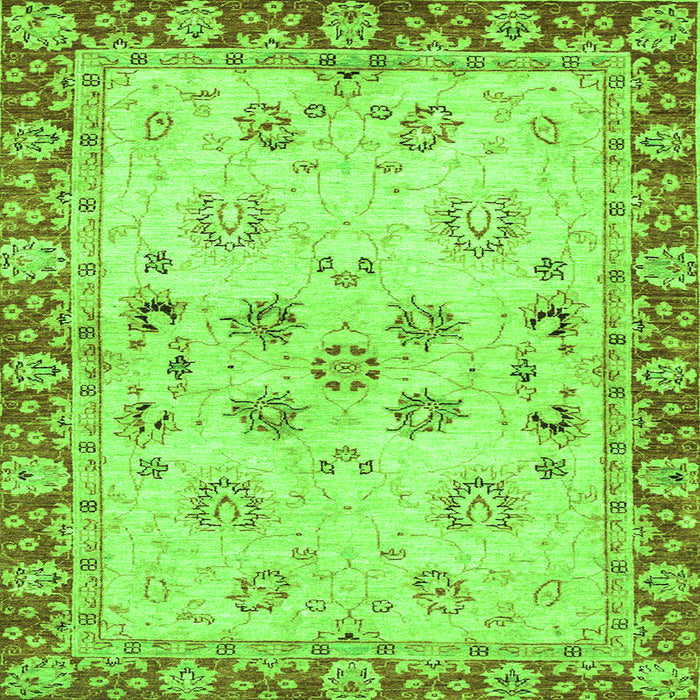 Square Oriental Green Traditional Rug, abs3025grn