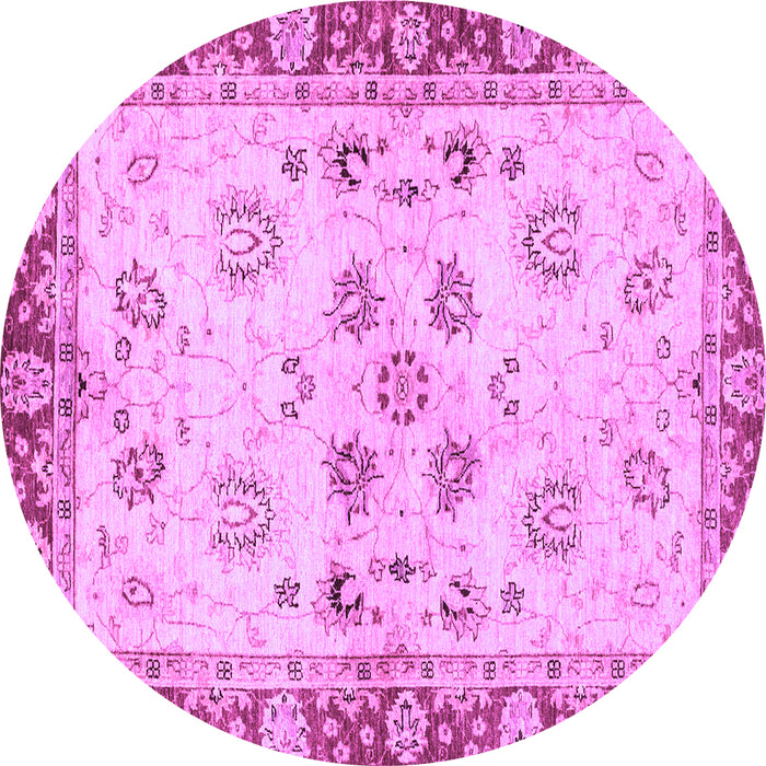 Round Machine Washable Oriental Purple Traditional Area Rugs, wshabs3025pur