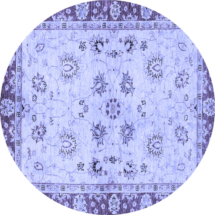 Round Oriental Blue Traditional Rug, abs3025blu