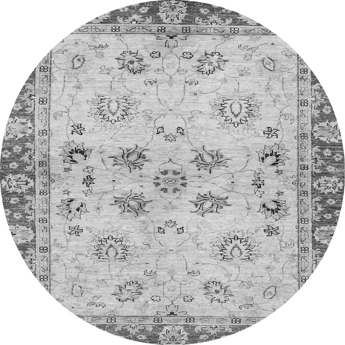 Round Oriental Gray Traditional Rug, abs3025gry