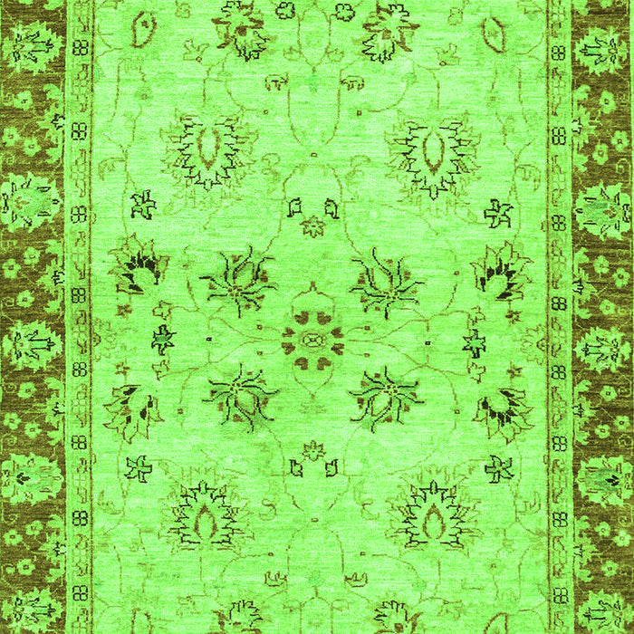 Machine Washable Oriental Green Traditional Area Rugs, wshabs3025grn