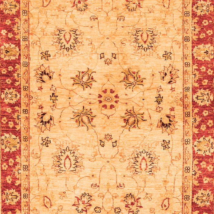 Machine Washable Oriental Orange Traditional Area Rugs, wshabs3025org