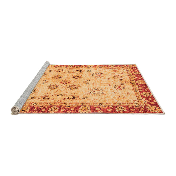 Sideview of Machine Washable Oriental Orange Traditional Area Rugs, wshabs3025org