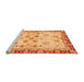 Sideview of Machine Washable Oriental Orange Traditional Area Rugs, wshabs3025org